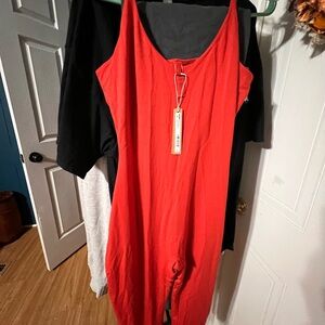 Brand New W/ Tags! Skims Large red, one piece bodysuit. Legs below the knee.